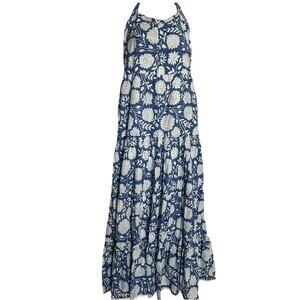 Beau & Ro Floral Maxi Dress in Cobalt Blue Folk Flower Size XS, EUC! Pretty!